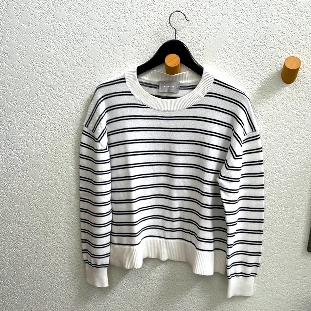 Everlane Sailor Striped Cotton Crew Neck Sweater